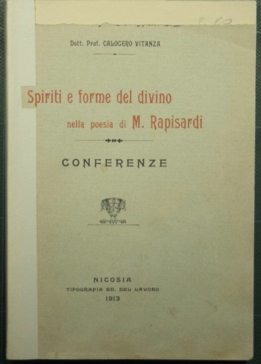 Spirits and forms of the divine in the poetry of M. Rapisardi