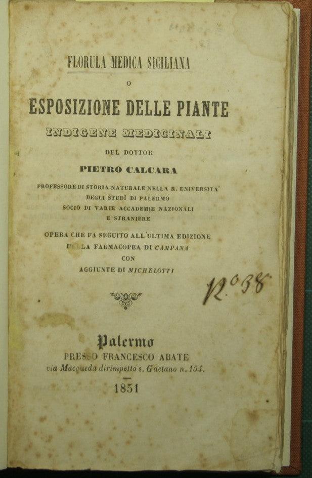 Florula medica siciliana o Esposizione delle piante indigene medicinali