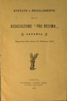 Statute and regulation of the ''Pro Nesima'' Association