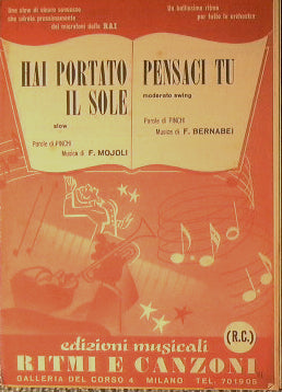 Hai portato il sole ( slow ) - Pensaci tu ( moderato swing )