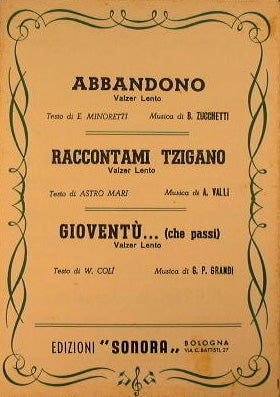 Abandonment (slow waltz) - Tell me Tzigano (slow waltz) - Gioventù che passi (slow waltz)
