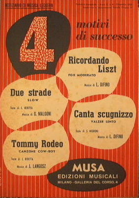 Remembering Liszt (moderate fox) - Two roads (slow) - Canta scugnizzo (slow waltz) - Tommy Rodeo (cow boy song)