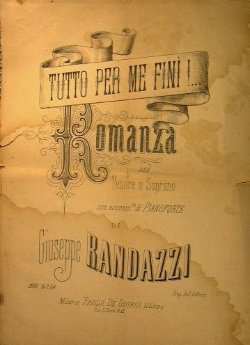 Tutto per me finì ( Romanza )