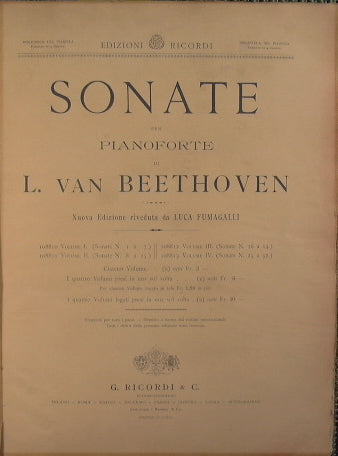 Sonate per pianoforte - Volume secondo - Sonate 8 a 15