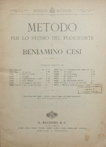 Metodo per lo studio del pianoforte