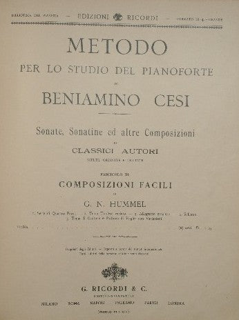 Miscellany of piano scores