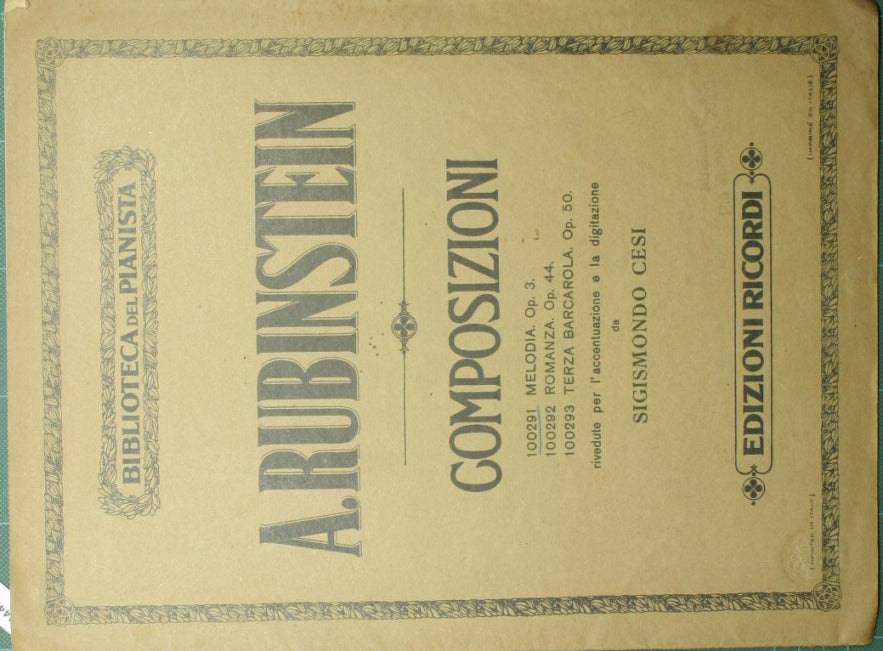 Composizioni per pianoforte. Melodia - Op. 3
