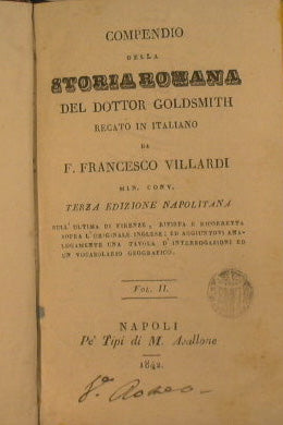 Compendio della Storia Romana Del Dottor Goldsmith.