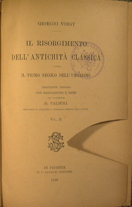 Il Risorgimento dell'Antichità Classica (Vol. II)