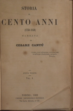One hundred year history (1750 - 1850)