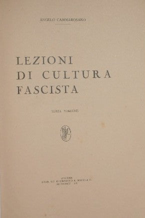 Lezioni di cultura fascista