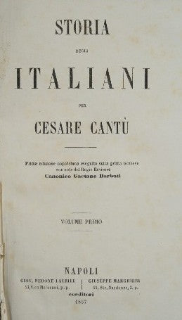 History of the Italians. Vol. I