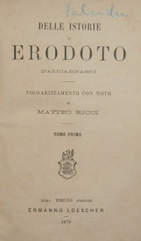 De las Historias de Heródoto de Halicarnaso. Vol. yo
