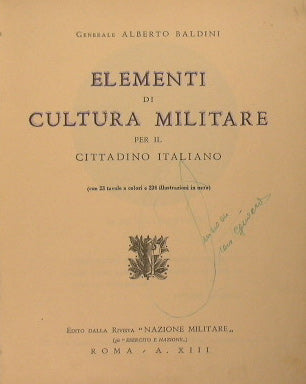 Elementos de la cultura militar del ciudadano italiano.