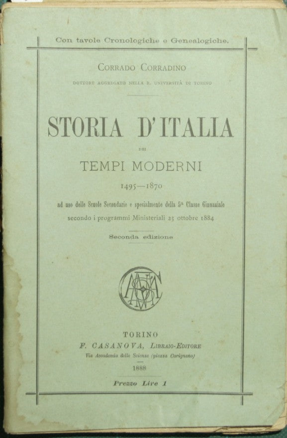 Historia de Italia en los tiempos modernos.