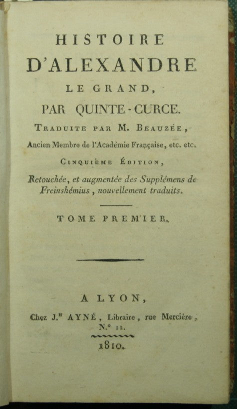 Histoire d'Alexandre le Grand par Quinte-Curce