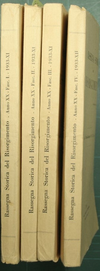 Reseña histórica del Risorgimento - Año XX - 1933