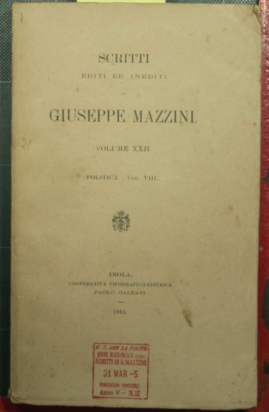 Published and unpublished political writings - Vol. VIII