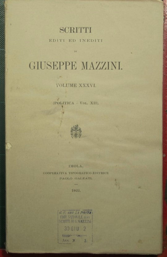 Published and unpublished political writings - Vol. XII