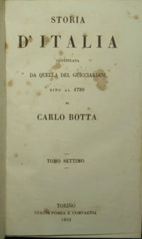 La historia de Italia continuó desde la de Guicciardini hasta 1789 - Voll. VII y VIII