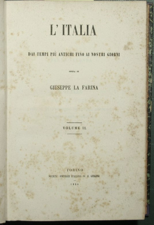 L'Italia dai tempi più antichi fino ai nostri giorni - Vol. II