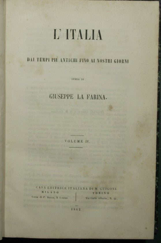 L'Italia dai tempi più antichi fino ai nostri giorni - Vol. IV