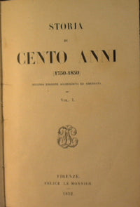 Storia di cento anni    I volume