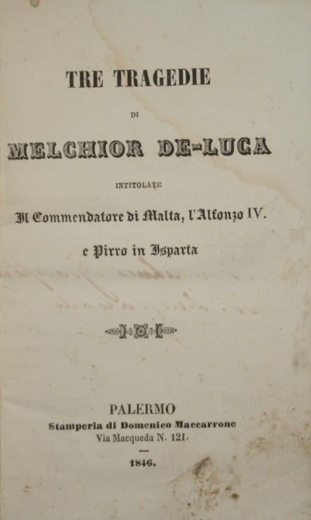De Luca Melchior + Vari racconti morali  +  Poesie sacre