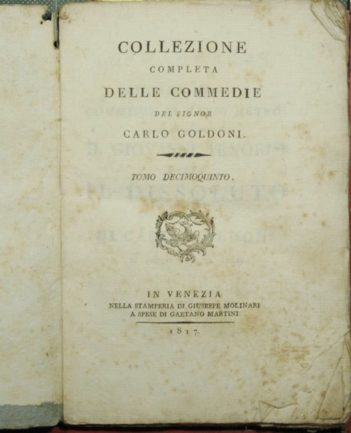 Collezione completa delle Commedie del signor Carlo Goldoni - Vol. XV