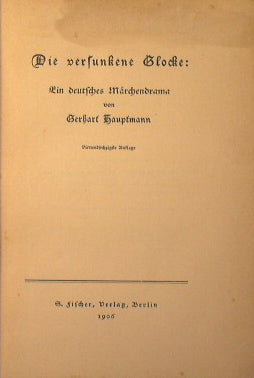 Die versunkene glocke. A German Marchendrama.