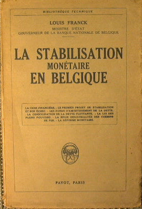 Estabilización monetaria en Bélgica