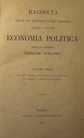 Collection of the most valuable modern Italian and foreign works on Political Economy