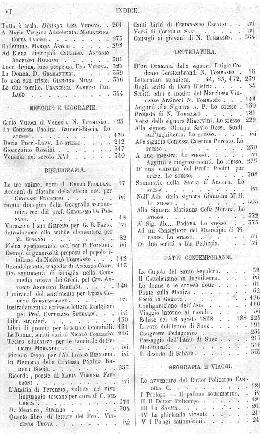 La donna e la famiglia. Scitti di istruzione, educazione e ricreazione per le donne. Anno settimo + anno ottavo