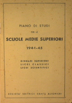 Plan de estudios de las escuelas secundarias 1944-1945