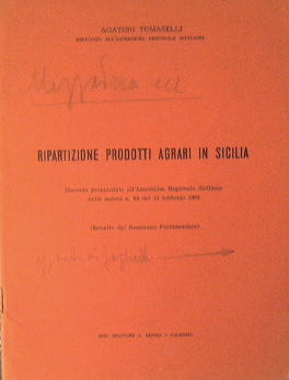 Distribution of agricultural products in Sicily