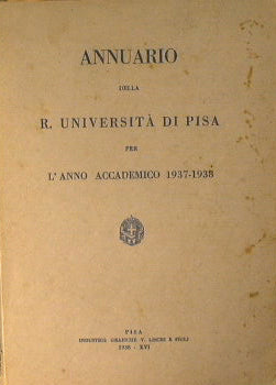 Anuario de la Universidad Real de Pisa para el año académico 1937-1938