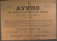 Anuncio conjunto de Carini - Anuncio de publicación de las listas del impuesto de construcción (modelo n° 75 - impuestos)
