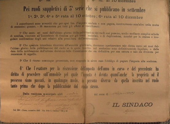Anuncio conjunto de Carini - Anuncio de publicación de las listas del impuesto de construcción (Formulario n° 75)