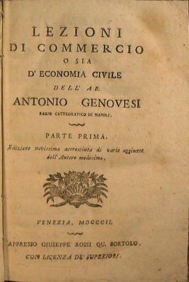 Lessons in commerce or civil economics of the inhabitant. Genoese (Part one and two)