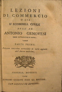 Lessons in commerce or civil economics of the inhabitant. Genoese (Part one and two)