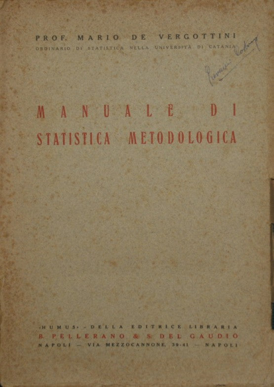 Manuale di statistica metodologica