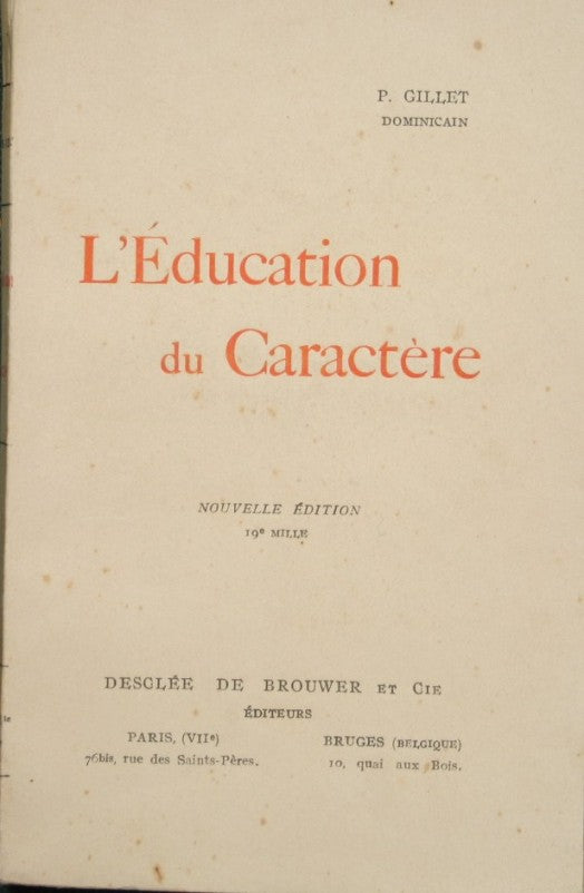 L'Education du caractère