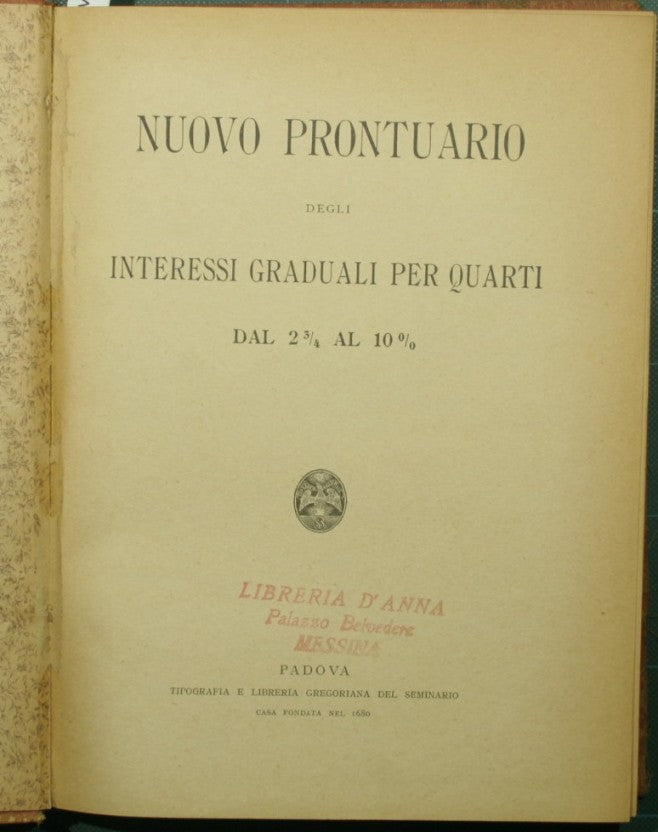 Nuovo prontuario degli interessi graduali per quarti