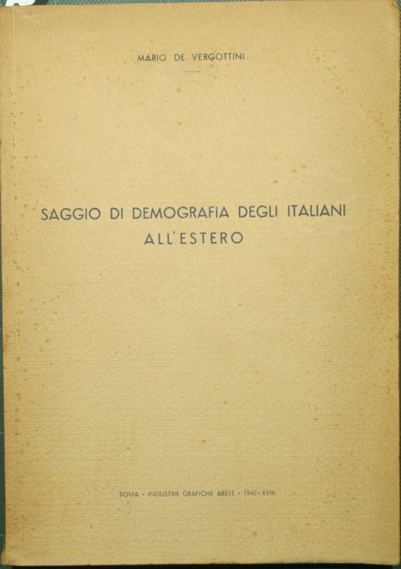 Ensayo sobre la demografía de los italianos en el extranjero