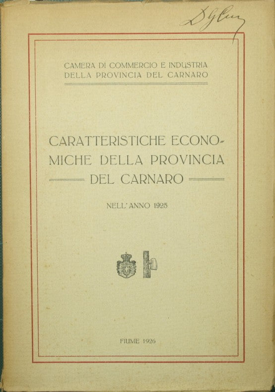 Economic characteristics of the province of Carnaro in the year 1925