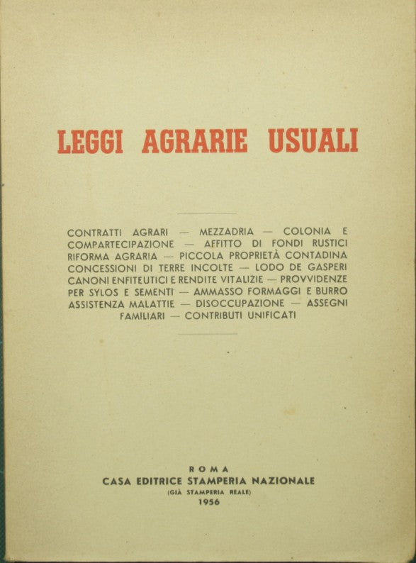 Usual agricultural laws