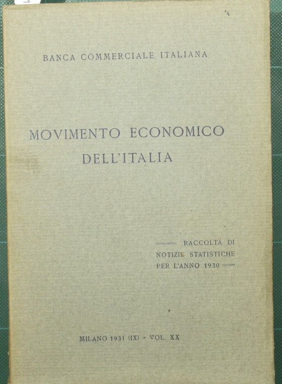 Italy's economic movement. Vol. XX