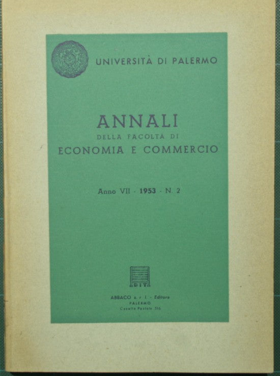 Annali della Facoltà di Economia e commercio di Palermo. 1953