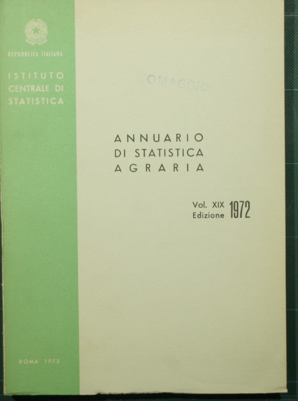 Agricultural statistics yearbook. Vol. XIX