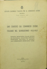 Dati statistici sul commercio estero italiano nel quinquennio 1933-1937